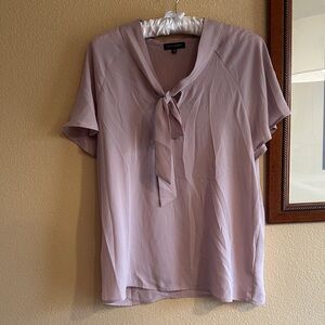 NWOT - Pleione Mauve Tie Neck Blouse